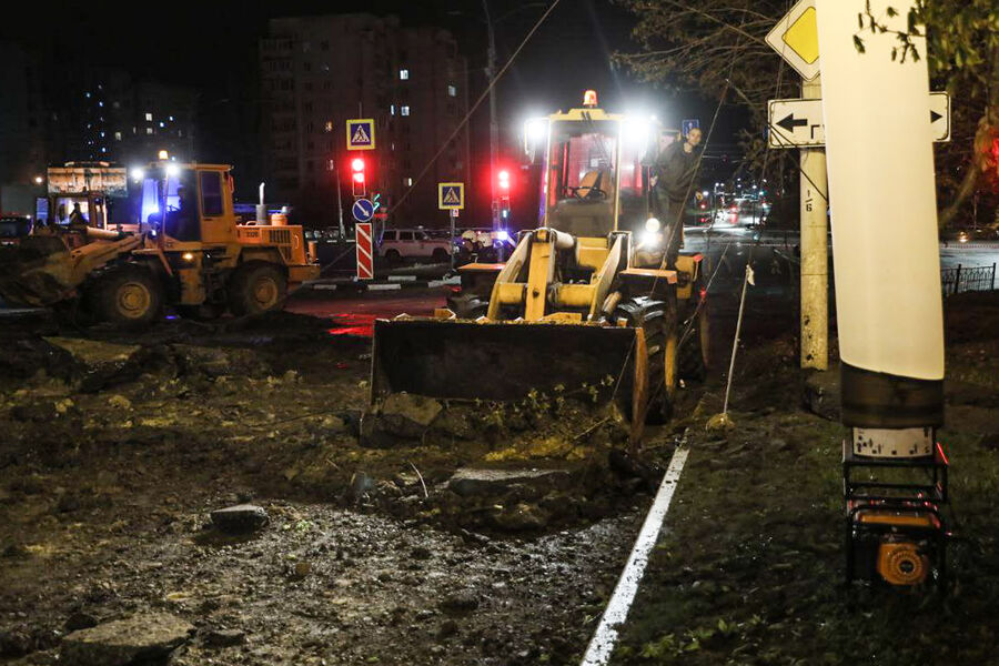 Устранение последствий взрыва на&nbsp;перекрестке улиц Ватутина и Губкина в&nbsp;Белгороде, 20&nbsp;апреля 2023&nbsp;года