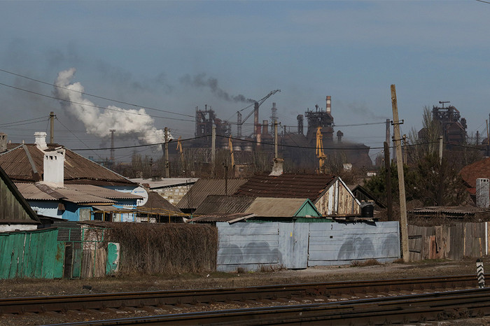 Вид на&nbsp;металлургический комбинат &laquo;Азовсталь&raquo;