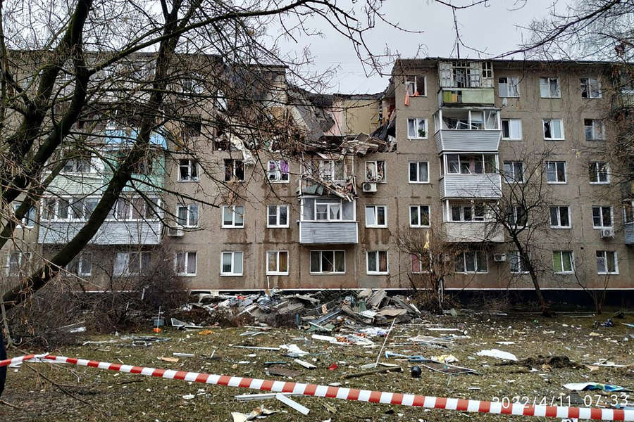 Жилой дом в&nbsp;Ступино, в&nbsp;котором произошел взрыв бытового газа, 11&nbsp;апреля 2022&nbsp;года