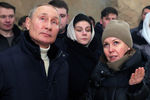Президент России Владимир Путин после Рождественского богослужения в церкви Николы на Липне, 7 января 2021 года