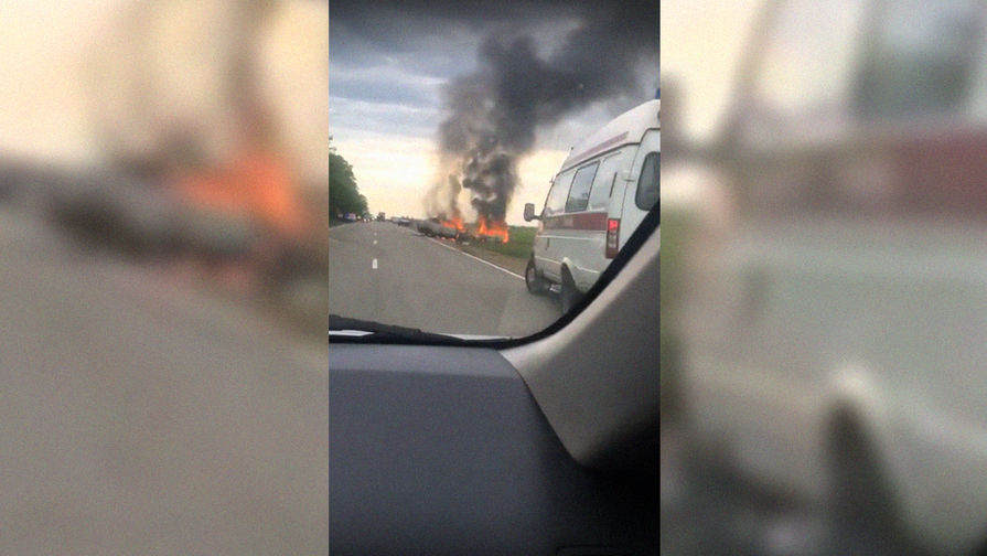 Последствия аварии на трассе Белореченск — Нижневеденеевский в Краснодарском крае, 3 мая 2019 года