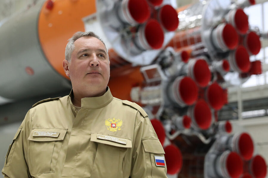 Генеральный директор госкорпорации &laquo;Роскосмос&raquo; Дмитрий Рогозин на&nbsp;строительной площадке космодрома Восточный, 2020&nbsp;год