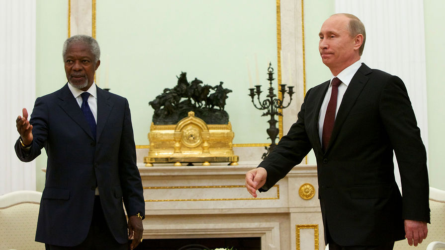 Кофи Аннан и Владимир Путин, 2014 год