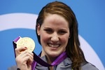 Американка Мисси Франклин выиграла заплыв на 100 метров на спине.