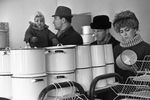 Александр Иваницкий с женой и сыном в магазине, 1966 год