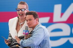 Телеведущая Ксения Собчак и комик Илья Соболев на фестивале VK Fest 2025 в Москве, 19 июля 2025 года
