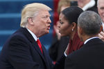 Дональд Трамп и супруга Барака Обамы Мишель на инаугурации 45-го президента США, 20 января 2017 года