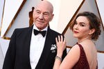 Патрик Стюарт с супругой на церемонии вручения наград премии «Оскар» в Лос-Анджелесе, 2018 год