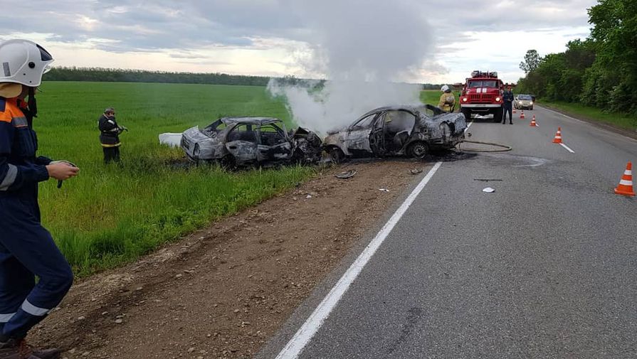 Последствия аварии на трассе Белореченск — Нижневеденеевский в Краснодарском крае, 3 мая 2019 года