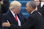 Дональд Трамп и Барак Обама на инаугурации 45-го президента США, 20 января 2017 года