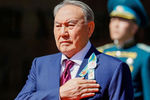 Президент Казахстана Нурсултан Назарбаев во время мероприятий в честь Дня Победы в Алма-Ате, 9 мая 2018 года