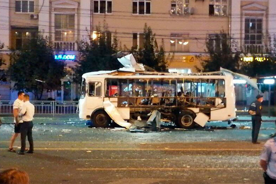 Последствия взрыва пассажирского автобуса, Воронеж, 12&nbsp;августа 2021&nbsp;года