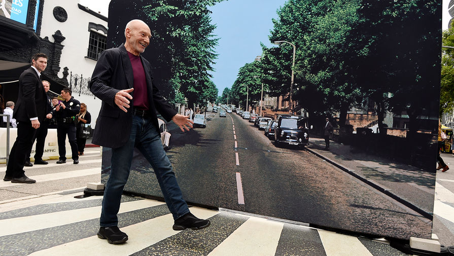 Патрик Стюарт на праздновании 50-юбилея с момента выхода альбома Abbey Road группы Beatles в Лос-Анджелесе, 2019 год
