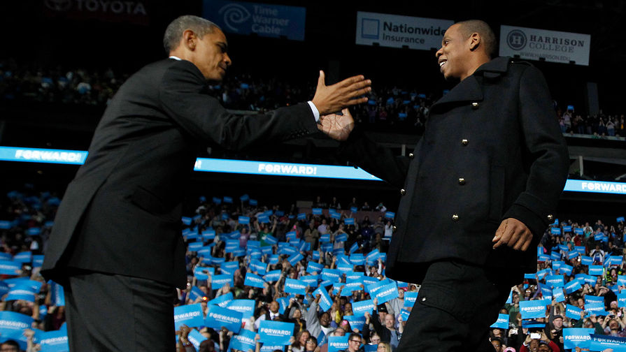 Бывший президент США Барак Обама и рэпер Jay-Z, 2012 год