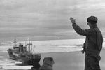  Полярник во время проводов судна на побережье моря Дейвиса у советской научной станции Мирный, 1962 год