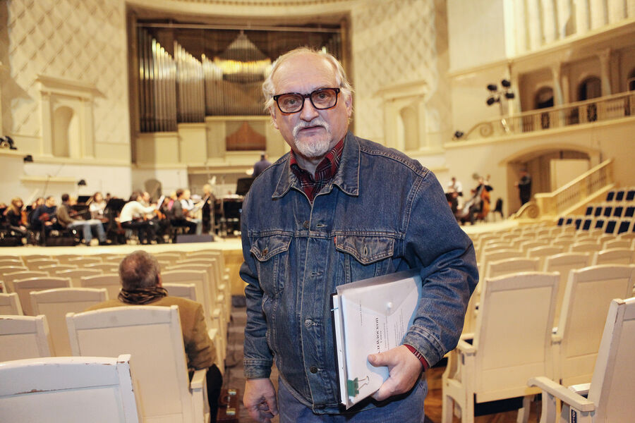 Композитор Геннадий Гладков на&nbsp;репетиции концерта, 2010&nbsp;год 