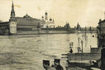 Вид с Москворецкого моста во время наводнения, апрель 1908 года