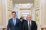 Президент Сирии Башар Асад и президент России Владимир Путин во время встречи в Кремле