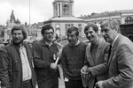 Оператор Александр Антипенко, режиссеры Карен Шахназаров и Владимир Грамматиков, актеры Игорь Ясулович и Олег Басилашвили в дни XV Московского международного кинофестиваля, 1987 год