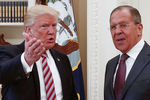 Президент США Дональд Трамп и министр иностранных дел РФ Сергей Лавров во время встречи в Белом доме
