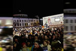 Стихийный митинг в Волоколамске после очередного выброса с полигона «Ядрово», 29 марта 2018 года. Кадр из видео