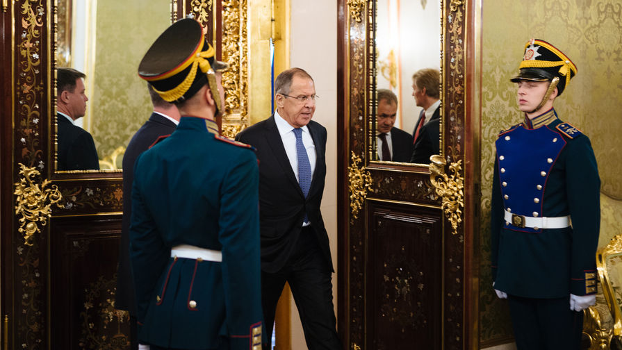 Министр иностранных дел Российской Федерации Сергей Лавров в&nbsp;Кремле, 5&nbsp;октября 2017&nbsp;года