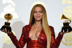 Певица Бейонсе во время церемонии вручения премии &laquo;Грэмми&raquo; в&nbsp;Лос-Анджелесе, 2017&nbsp;года