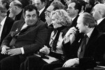 Кинорежиссер Эльдар Рязанов, актеры Барбара Брыльска и Андрей Мягков в день вручения Государственной премии СССР за фильм «Ирония судьбы, или с легким паром», 1978 год 