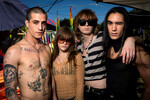 Участники группы Maneskin на фестивале Glastonbury в Великобритании, 2023 год