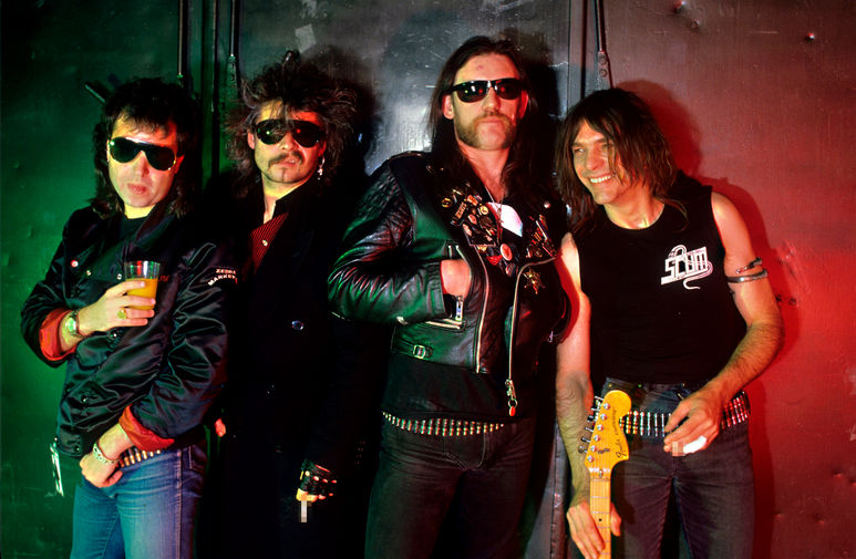 Участники Motorhead Фил Кэмпбелл, Фил Тейлор, Лемми Килмистер и Майкл Берстон в&nbsp;Мюнхене, 1987 год