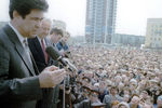 Тулеев А.Г. и Ельцин Б.Н. на первомайском митинге в Новокузнецке, 1991 год