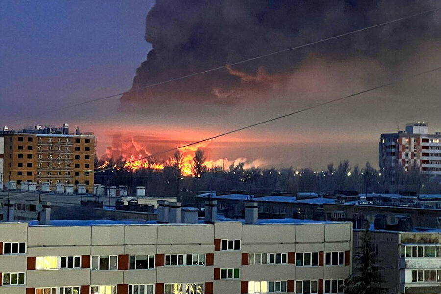 Пожар в&nbsp;складском помещении Wildberries на&nbsp;Московском шоссе в&nbsp;Санкт-Петербурге, 13&nbsp;января 2024&nbsp;года