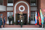 Церемония прощания с погибшим в Сирии военнослужащим Антоном Ерыгиным у Воронежского городского дома офицеров