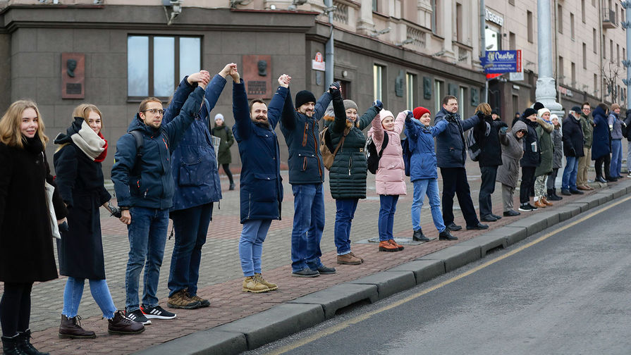 Акция против объединения с Россией и углубления интеграции в центре Минска, 7 декабря 2019 года