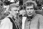 Юрий Горобец и Борис Невзоров на съемках фильма «Люди на болоте», 1983 год