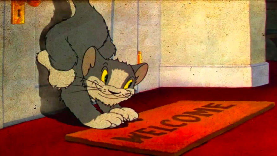 Кадр мультфильма «Кот получает пинка» (1940)