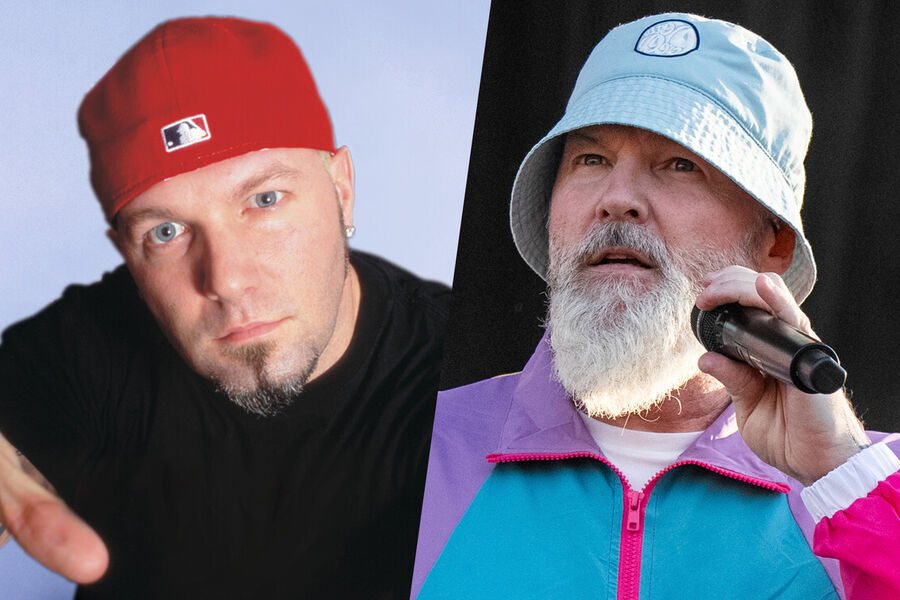 Солист группы Limp Bizkit Фред Дерст в&nbsp;1999 и в&nbsp;2024 году (коллаж)