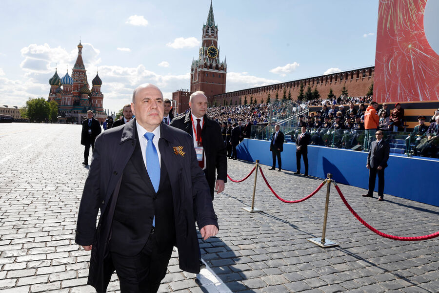 Председатель правительства РФ Михаил Мишустин перед&nbsp;началом парада в&nbsp;Москве, посвященного 78-й годовщине Победы в&nbsp;Великой Отечественной войне, 9&nbsp;мая 2023&nbsp;года