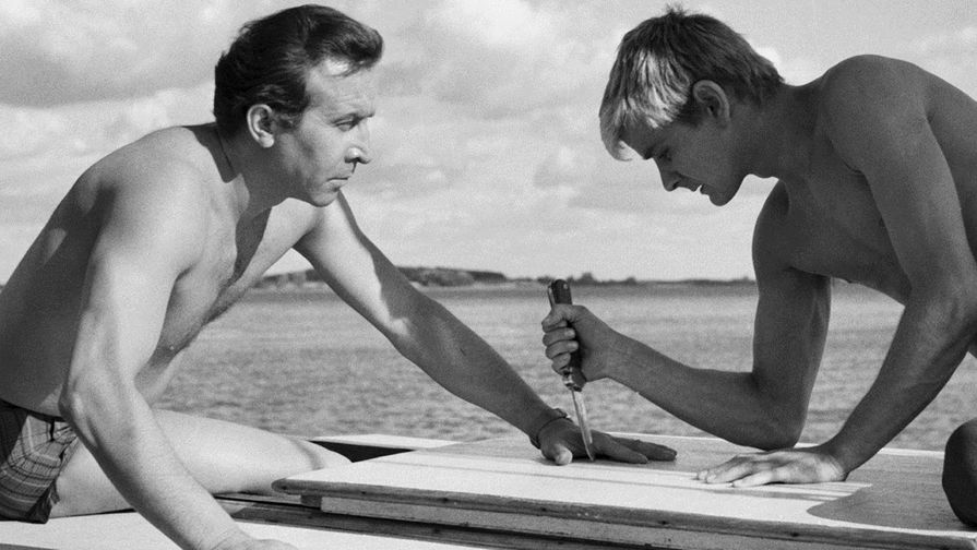 Кадр из фильма Романа Полански «Нож в воде» (1962)