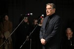 Режиссер Павел Чухрай на церемонии прощания с народной артисткой России Евгенией Добровольской в МХТ имени А. П. Чехова, 14 января 2025 года