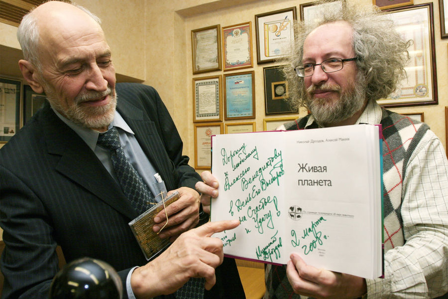 Телеведущий Николай Дроздов и главный редактор радиостанции «Эхо Москвы» Алексей Венедиктов (признан в РФ иностранным агентом), 2008&nbsp;год