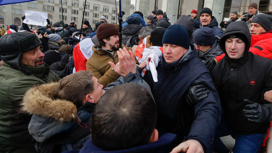 Акция против объединения с Россией и углубления интеграции в центре Минска, 7 декабря 2019 года