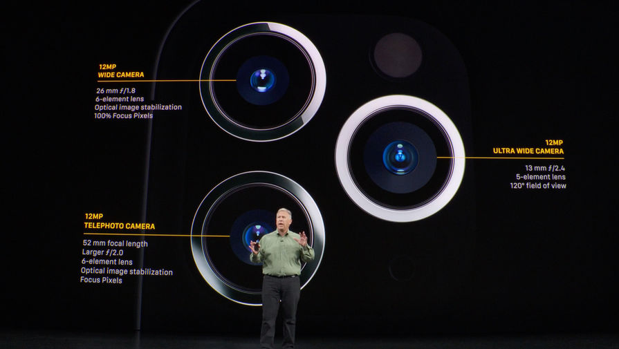 Камеры нового iPhone 11 Pro на презентации компании Apple, 10 сентября 2019 года