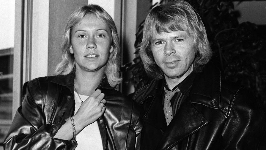 Агнета Фельтског и Бьорн Ульвеус в&nbsp;лондонском аэропорту Хитроу, 1979 год