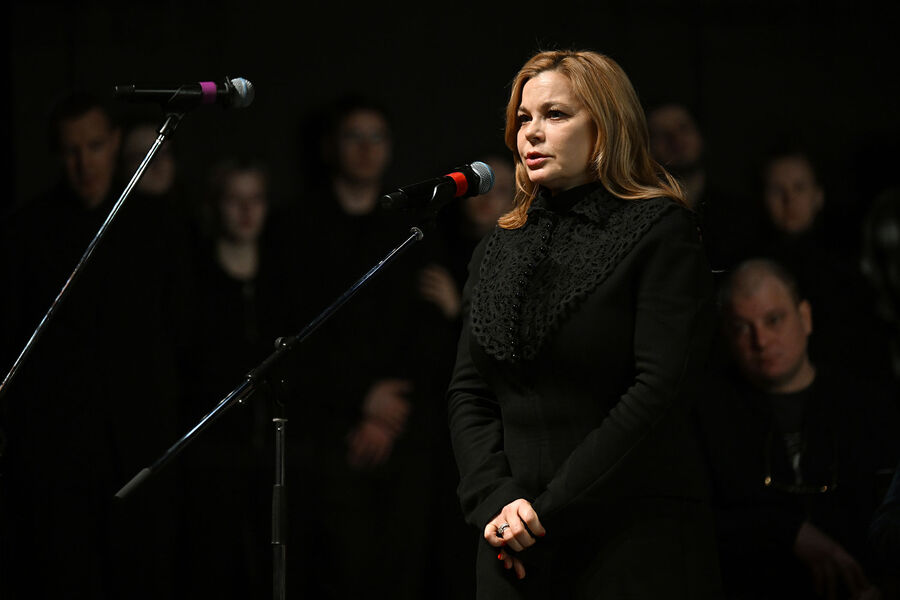 Актриса Ирина Пегова на&nbsp;церемонии прощания с&nbsp;актрисой Евгенией Добровольской в&nbsp;МХТ имени Чехова, 14&nbsp;января 2025&nbsp;года