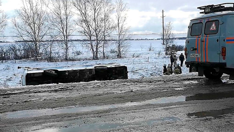 Последствия ДТП под&nbsp;Ульяновском, в&nbsp;котором пострадали дети из&nbsp;футбольной команды «Нефтяник», 29 февраля 2020 года
