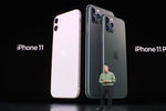 Новые iPhone 11 и iPhone 11 Pro на презентации компании Apple, 10 сентября 2019 года