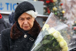 Президент Русского общественного фонда А. Солженицына, вдова писателя А. Солженицына Наталия Солженицына у храма Христа Спасителя перед отпеванием актрисы Инны Чуриковой, 17 января 2023 года