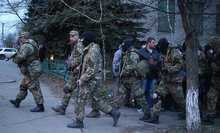 Во время захвата здания городского отдела милиции в&nbsp;Краматорске вооруженными люди в&nbsp;камуфляже