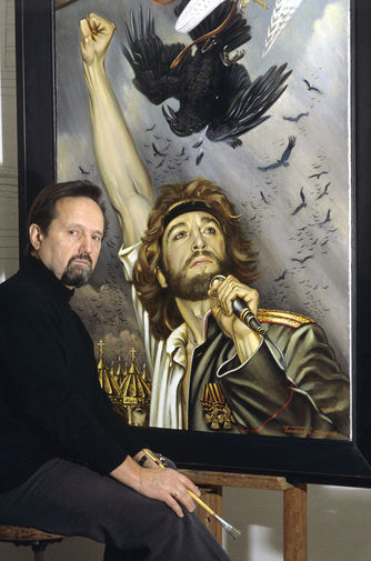 Художник Валерий Николаевич Балабанов с&nbsp;картиной &laquo;Тальково поле&raquo;, 1995&nbsp;год